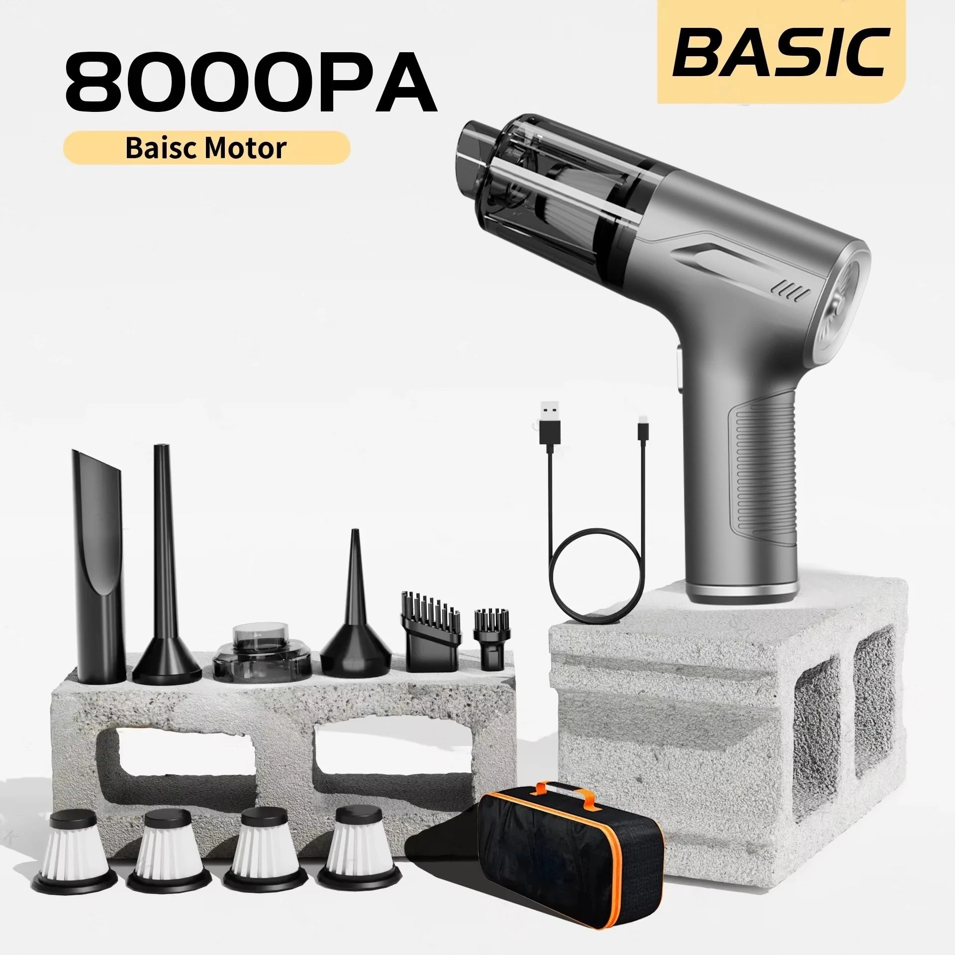 CENRR 98000PA Auto Staubsauger – 98000PA starker Saugkraft Vacuum Cleaner, kabellos & kompakt