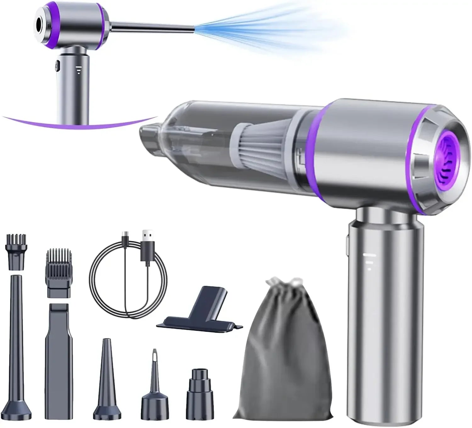 CENRR 98000PA Auto Staubsauger – Portable Cordless Vacuum Cleaner, 20000PA High Power, kabellos & kompakt